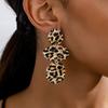 Fashion Irregular Metal Leopard Print Geometric Earrings For Women