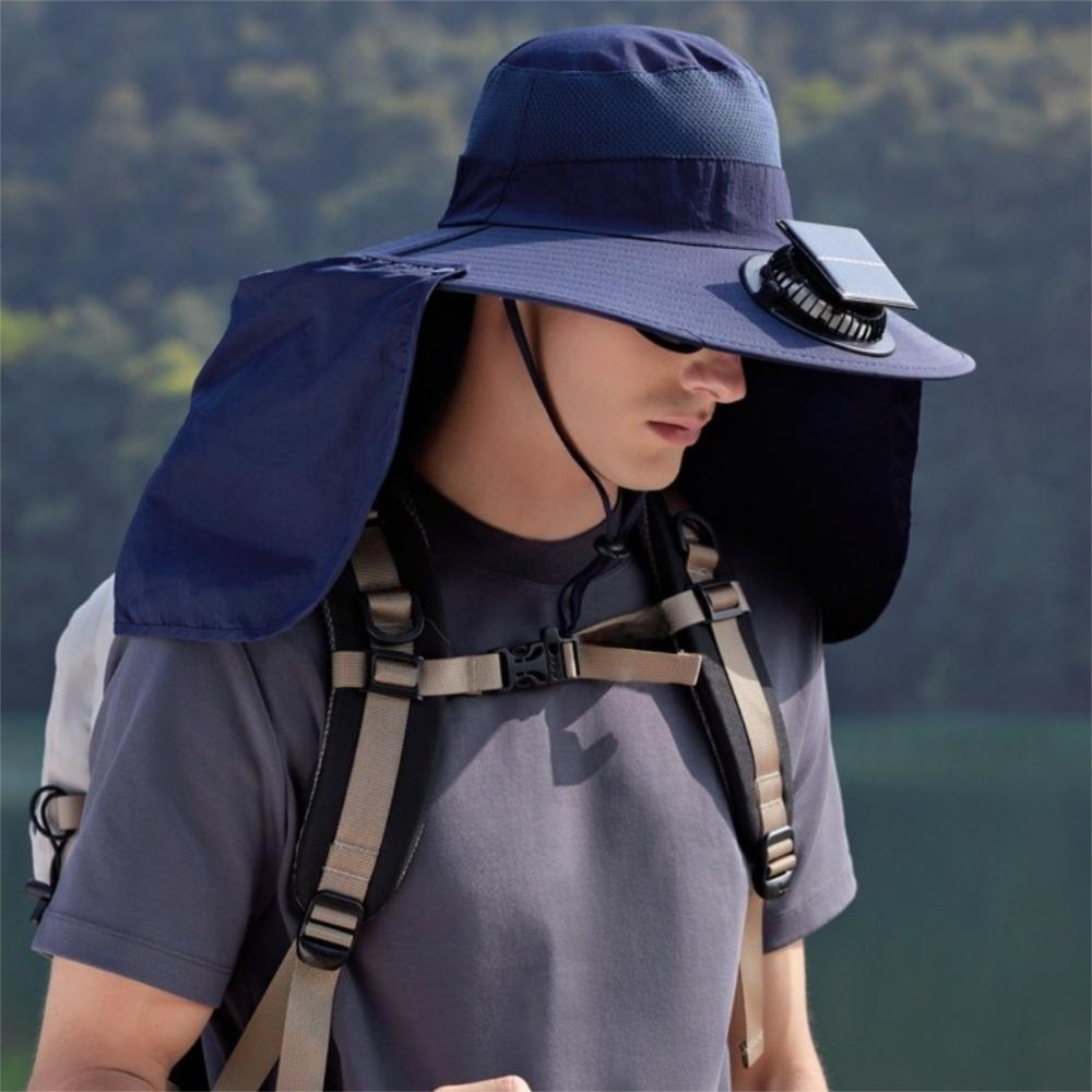 Large Brim Solar Fan Hat Breathable Bucket Hat Fashion Outdoor Sun Hat