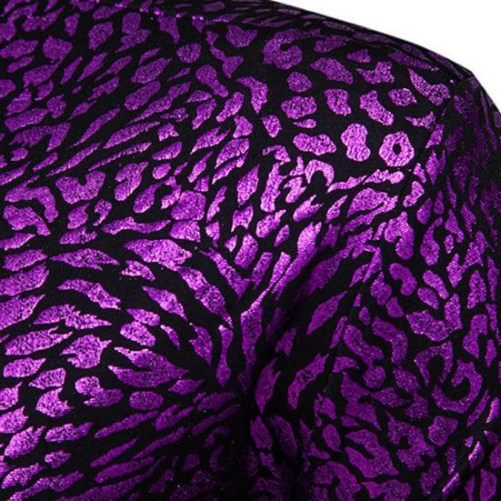 Мужская бронзовая рубашка с леопардовым принтом, осенняя однобортная рубашка с длинными рукавами и лацканами, приталенная рубашка