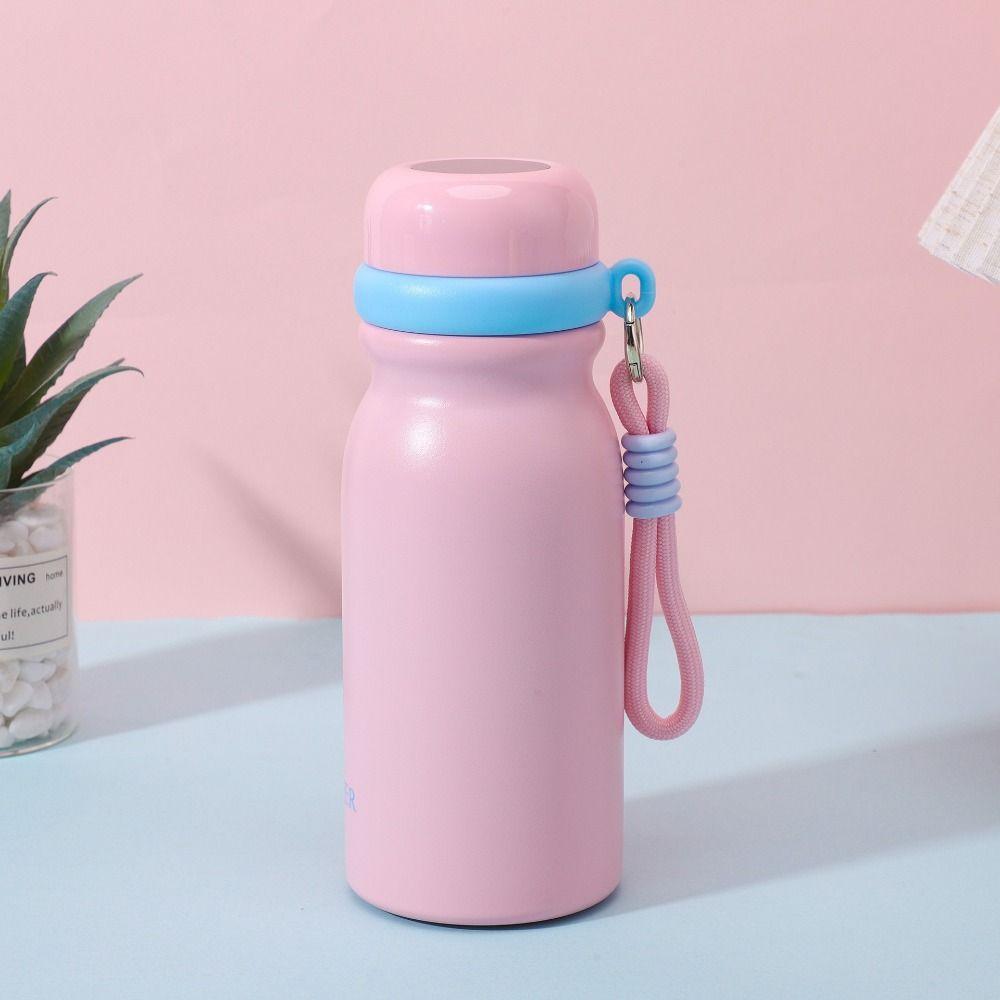 Portable Insulated Water Bottle 480ml Vacuum Flask Mini Straw Thermos Cup Kitchen Supplies