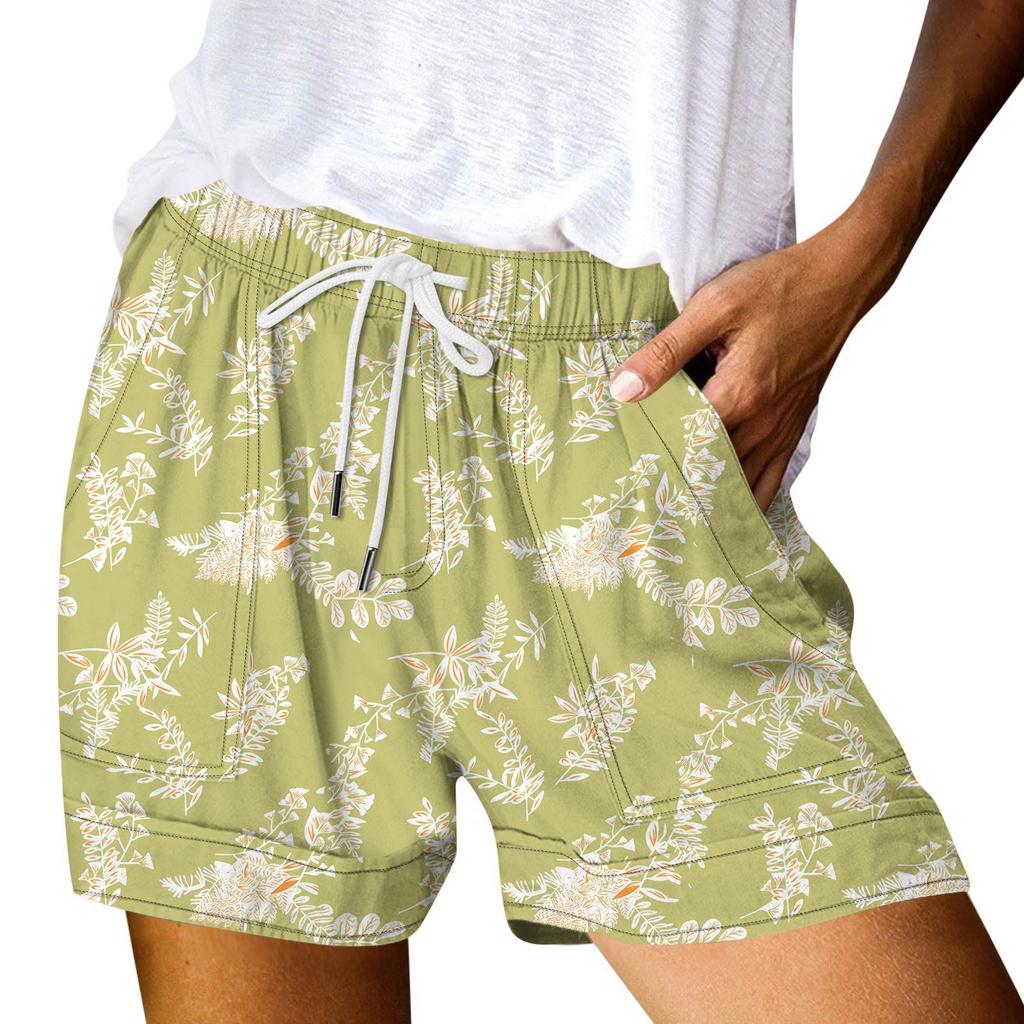 Женские повседневные летние эластичные пляжные шорты с принтом повседневные шорты