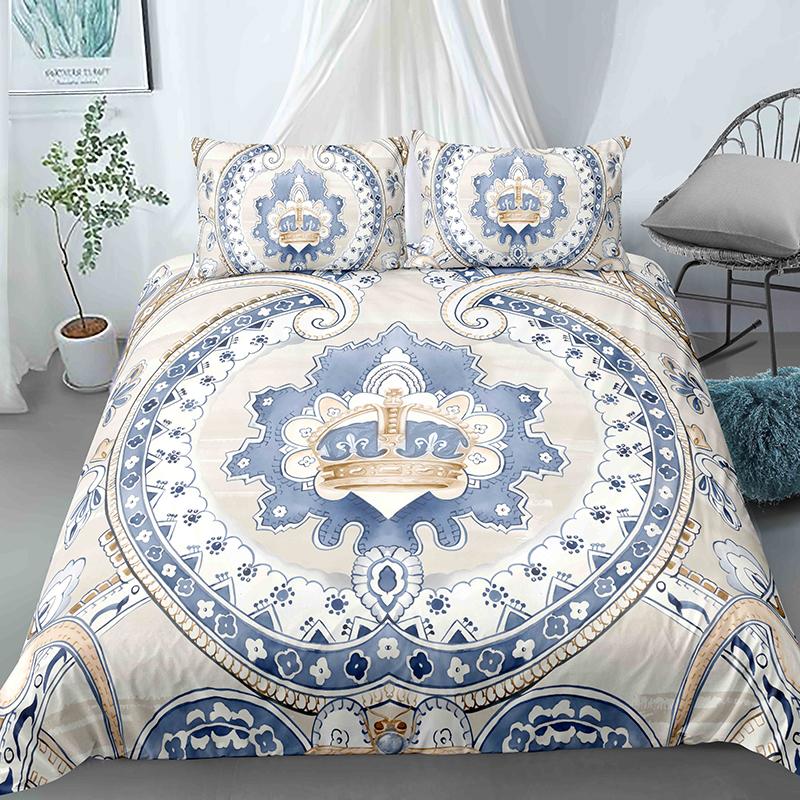 Floral Pattern Printed Polyester Duvet Cover Set Flowers Quilt Cover Double Full Queen King Size Bedding Set with Pillowcase