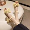 Large Solid Color Open-toe Sandals Women Summer One-line Buckle Fashion Temperament Bow Knot Comfortable Women's Shoes