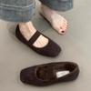 2024 New Shoes for Women Mary Janes Women's Flats Elegant Casual Flats Women Shallow Square Toe Slip On Soft Bottom Shoes Female