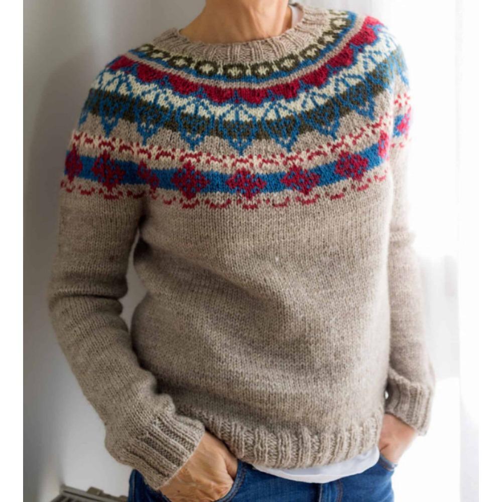 JPNTKY Женская мода Повседневный Осень Зима Длинный рукав V-образный вырез Свободные свитера