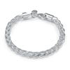 New 925 Sterling Silver Bracelet Fishbone Bracelet Woman Men's Jewelry Gift