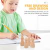 4pcs Peg Unfinished Blank Body Toys Diy Drawing Wooden Puppets Creative DIY Craft For Kids Bedroom Living RoomDecoration