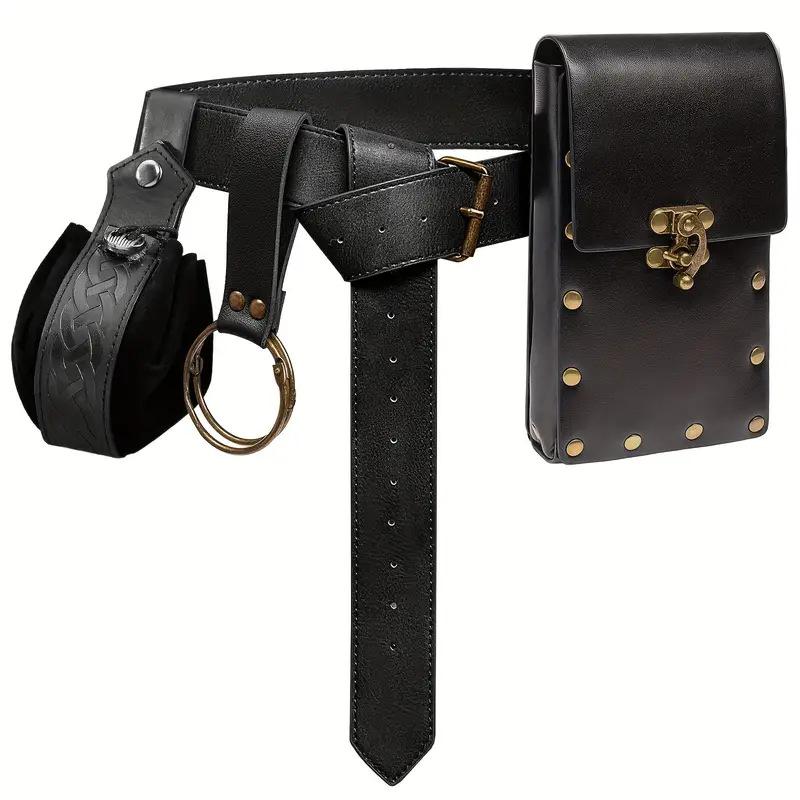 Steampunk Leather Phone Bag - Medieval Belt Accessory for Renaissance Cosplay