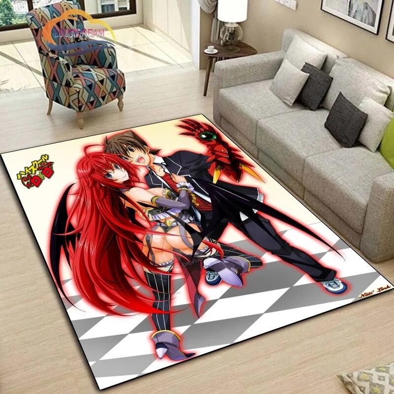 Ковер DxD для средней школы, милый сексуальный коврик с героями аниме для девочек, мультяшный ковер, большой декоративный нескользящий коврик в гостиной, для йоги для девочек