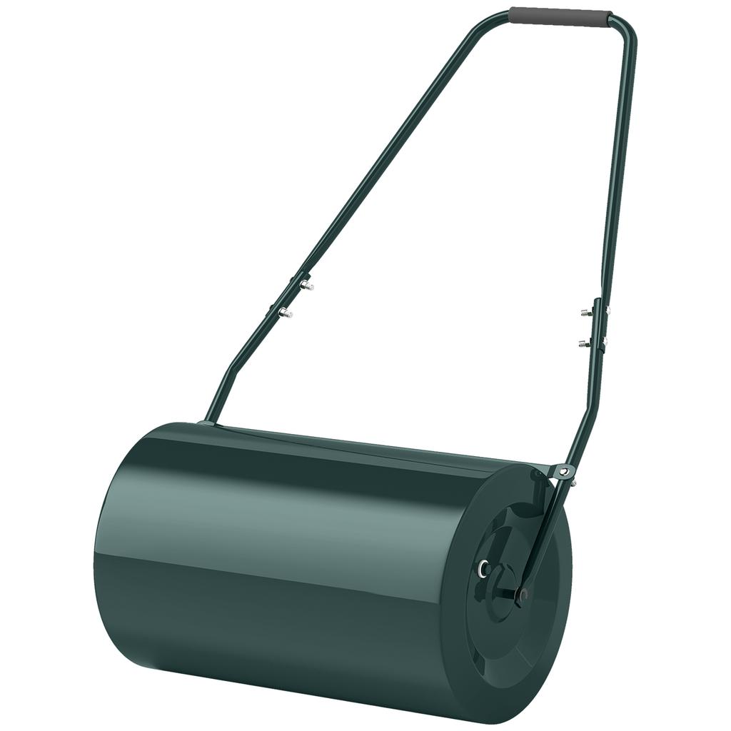 Lawn Roller of 63L Capacity with Scraping Blade, in Metal, 123x58x40 cm, Dark Green