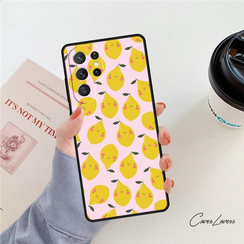 Летний тропический фруктовый чехол с лимоном для Samsung Galaxy S24 S25 S23 S22 Ultra Note 10 20 Plus S20 S21 FE