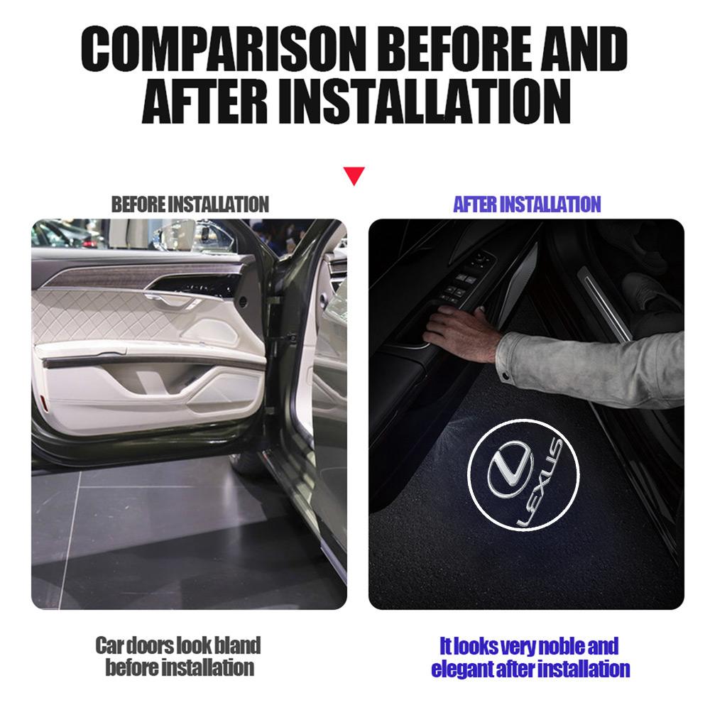 1/2pcs HD Led Welcome Light Car Door Emblem Styling Projector Lamps For Lexus CT200H ES350 GX460 470 IS250 LS460 NX300 RX300 350UY2