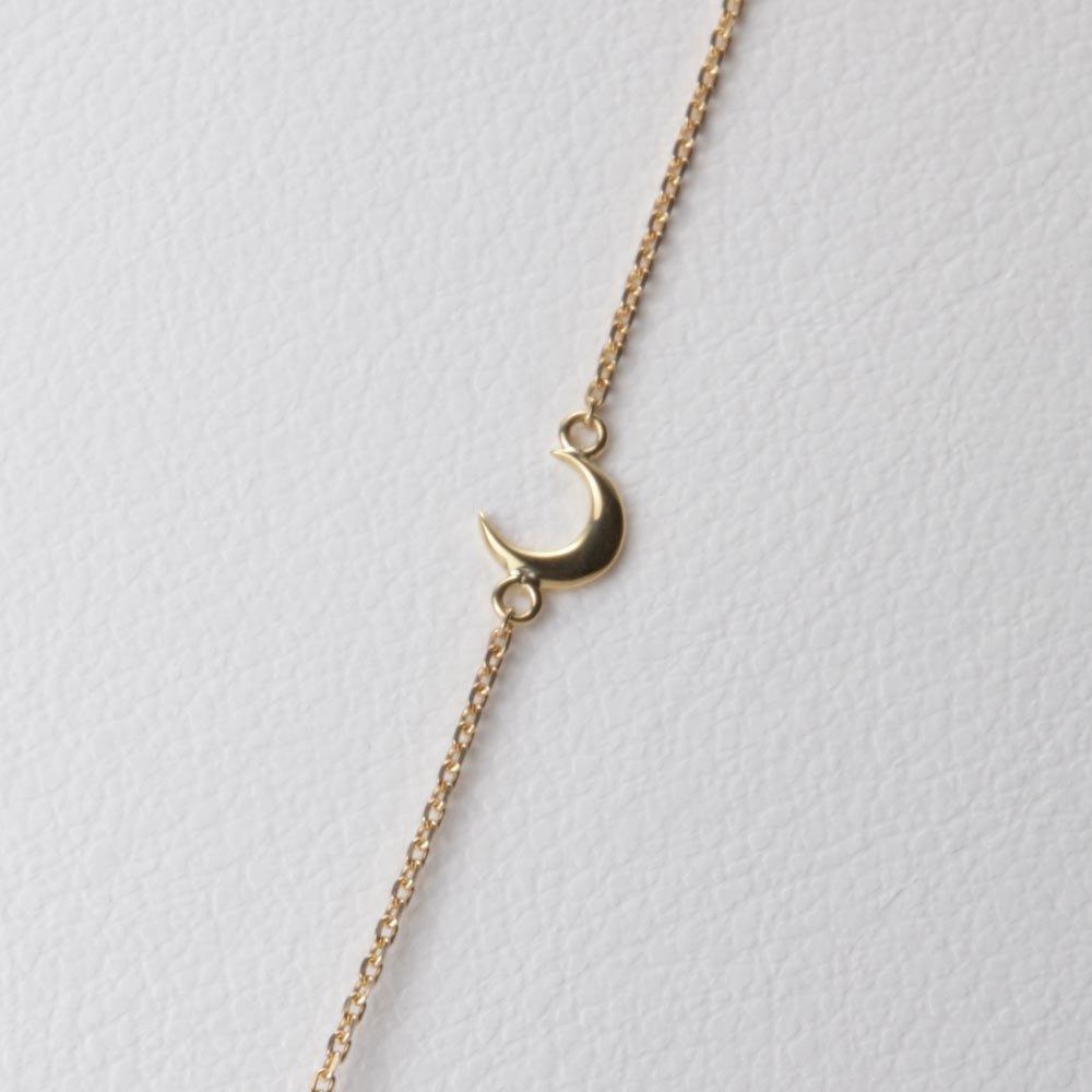 Ожерелье с инициалом из жемчуга K18 для женщин [Moon Label] Подвеска/N