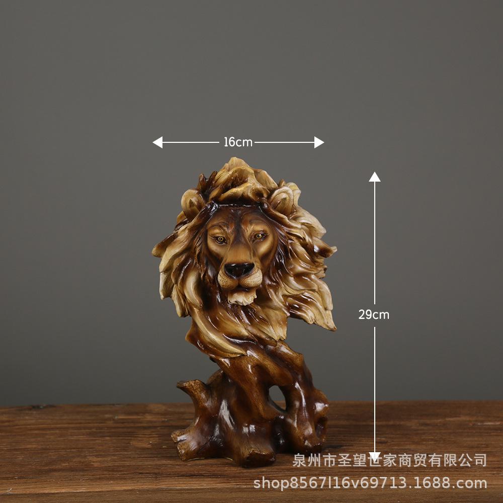 Имитация дерева Голова животного Смоляное украшение Дисплей Украшение Выставочная статуя Скульптура Статуэтка Фигурки Безделушки Поделки