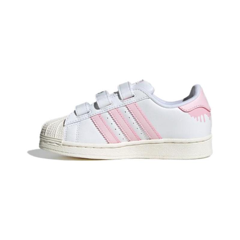 Adidas Originals SUPERSTAR Abrasion Resistant Low Top Kids' Skateboarding Shoes Pink Children Aged 3 7 Years Old Sneakers IE8250