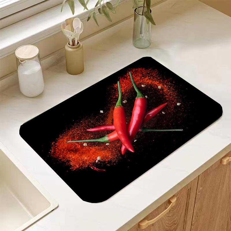 1 шт., фруктовый резиновый коврик для сушки с ретро-посудой для кофе для кофейни, кухонный ковер, посуда, прочный коврик для стола из диатомовой грязи, коврик для посуды для домашних животных