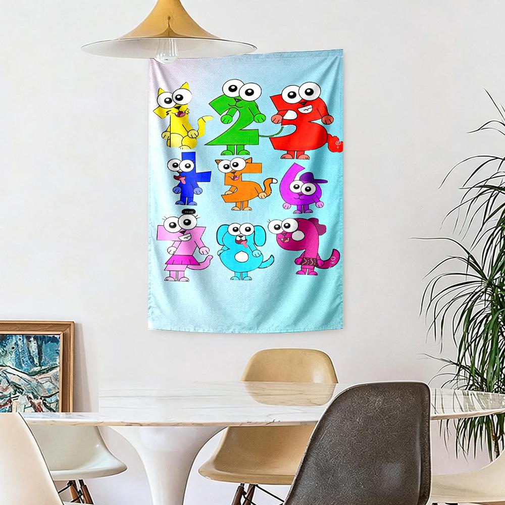 Numberblocks Wall Decor Tapestry Art For Pet Memorial Birthdaywedding Party Backdrop Family Gift