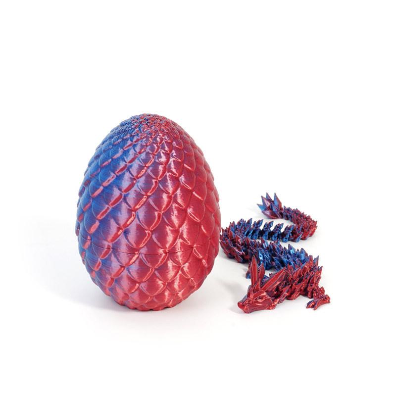 Полностью шарнирный 3D-напечатанный дракон в яйце, полностью подвижный дракон, хрустальный дракон, украшения из драгоценных камней, хрустальный дракон