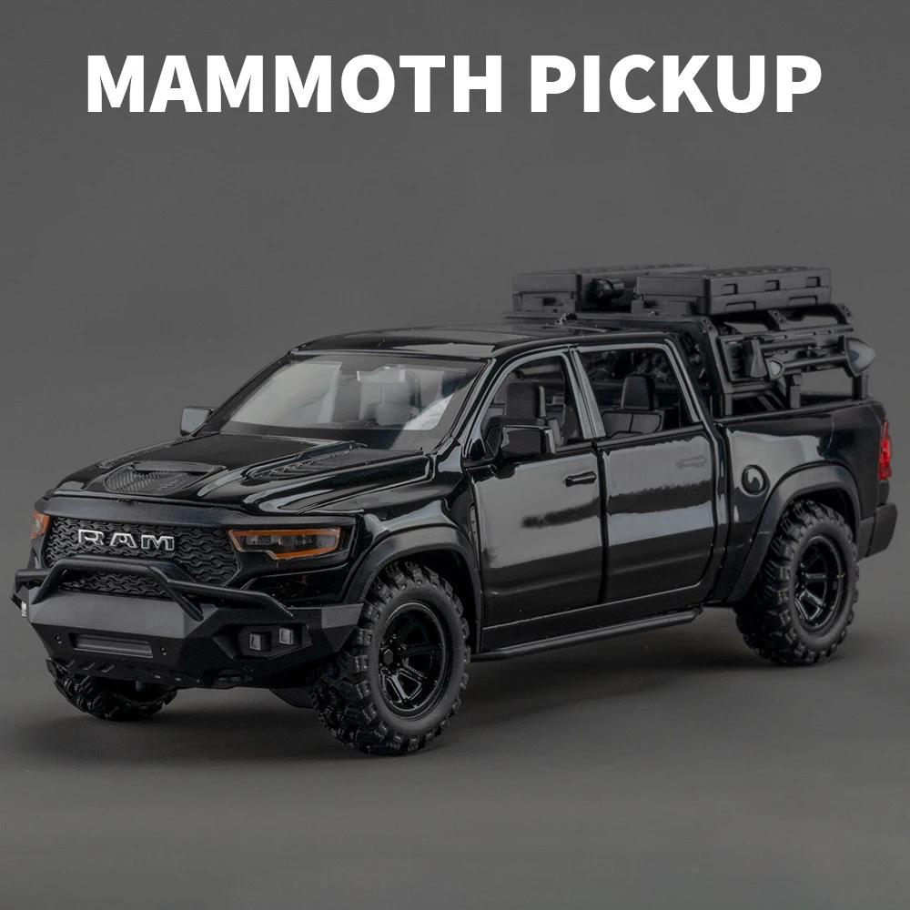 1:32 Dodge RAM 1000 TRX Mammoth Picku, модель автомобиля из сплава, звук и свет, откатная детская игрушка, коллекционные предметы, подарок на день рождения