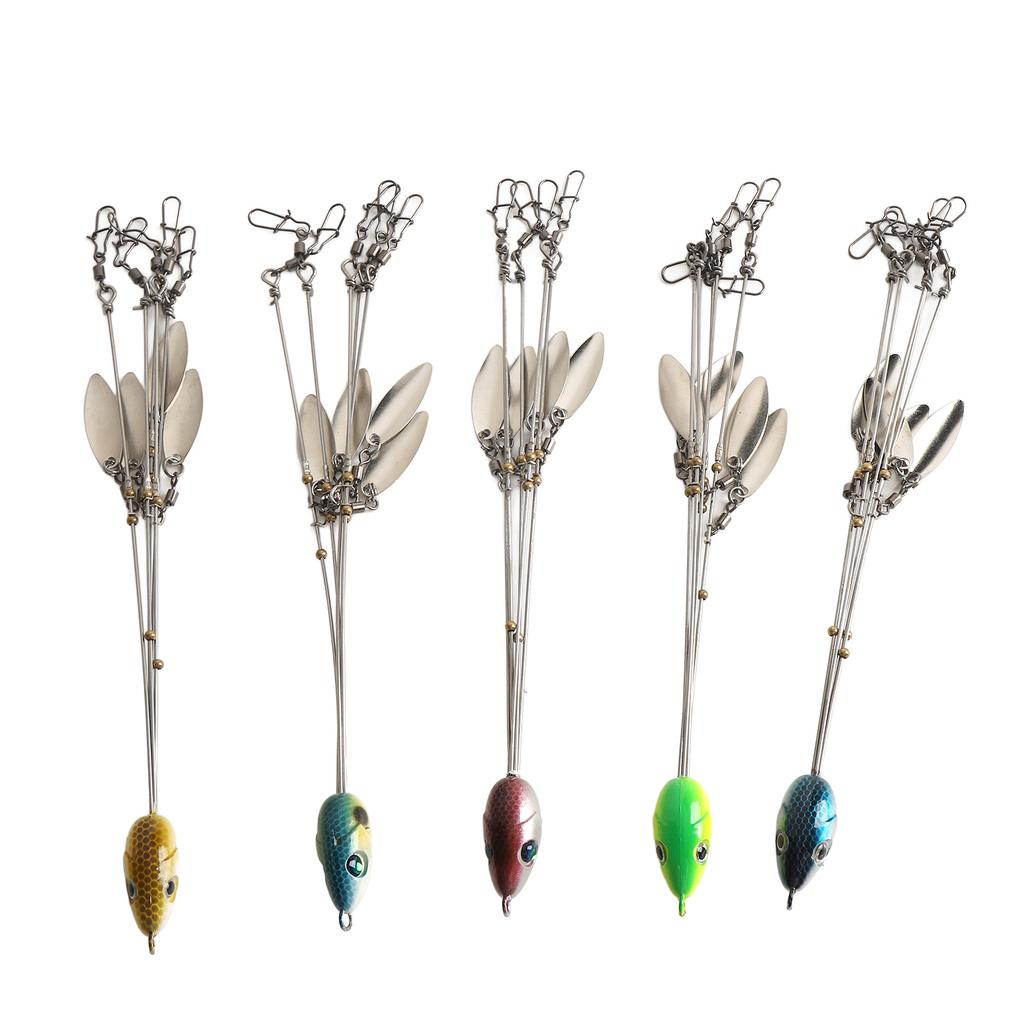 5 шт. рыболовные снасти приманки нержавеющая сталь нержавеющая высокая гибкость зонтик рыболовный комплект снасти для Bas