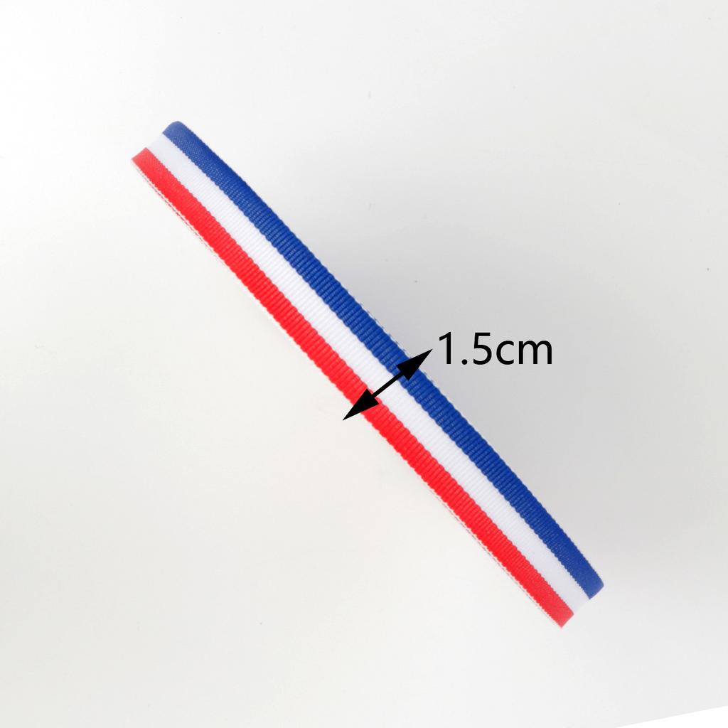 Лента красного, белого и синего цвета своими руками. Трехцветная цветная лента для бутонов. Темно-синяя лента ручной работы.