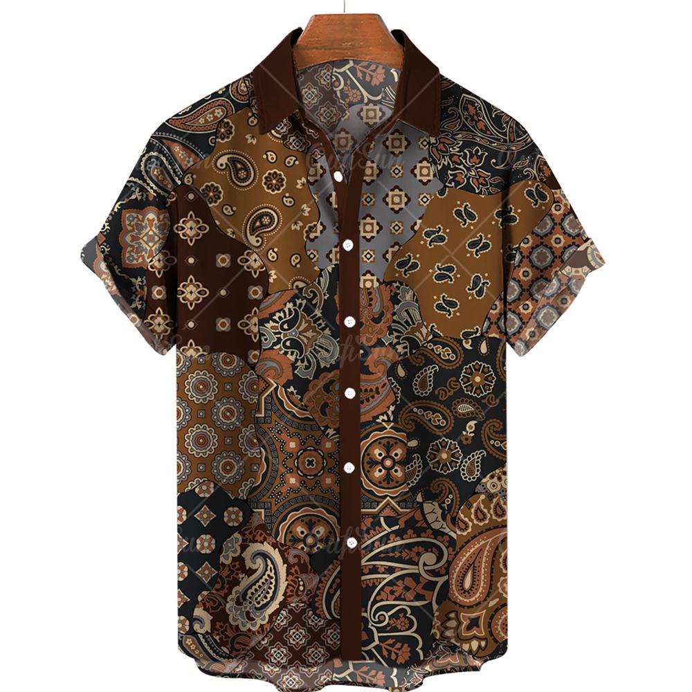 Summer Fashion Short Sleeve Hawaiian Men's Shirts Summer Casual Tops Beach Party Vacation Shirts Outdoor Men's and Women's Shirt