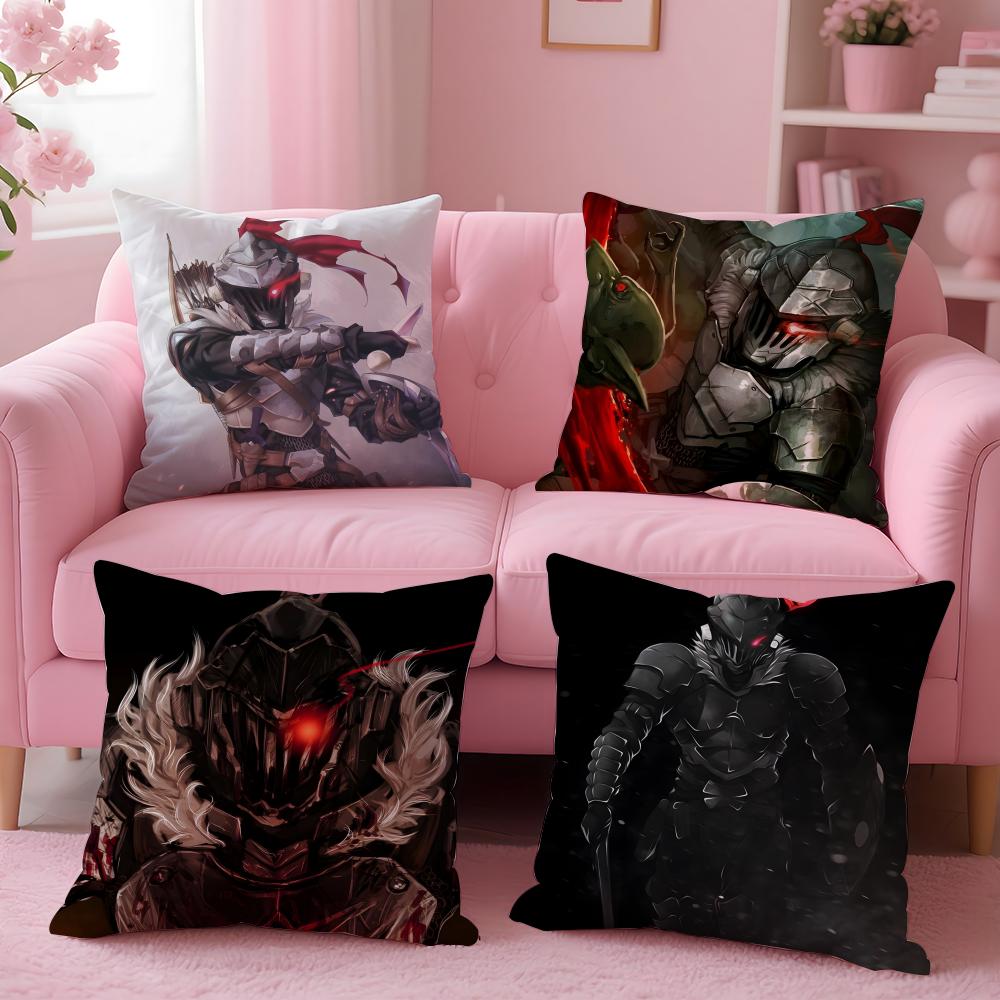 Handsome Anime Goblin SlayerCartoon Cushion Cover Pillow Case Soft Skin Friendly Fabric Concealed Zipper