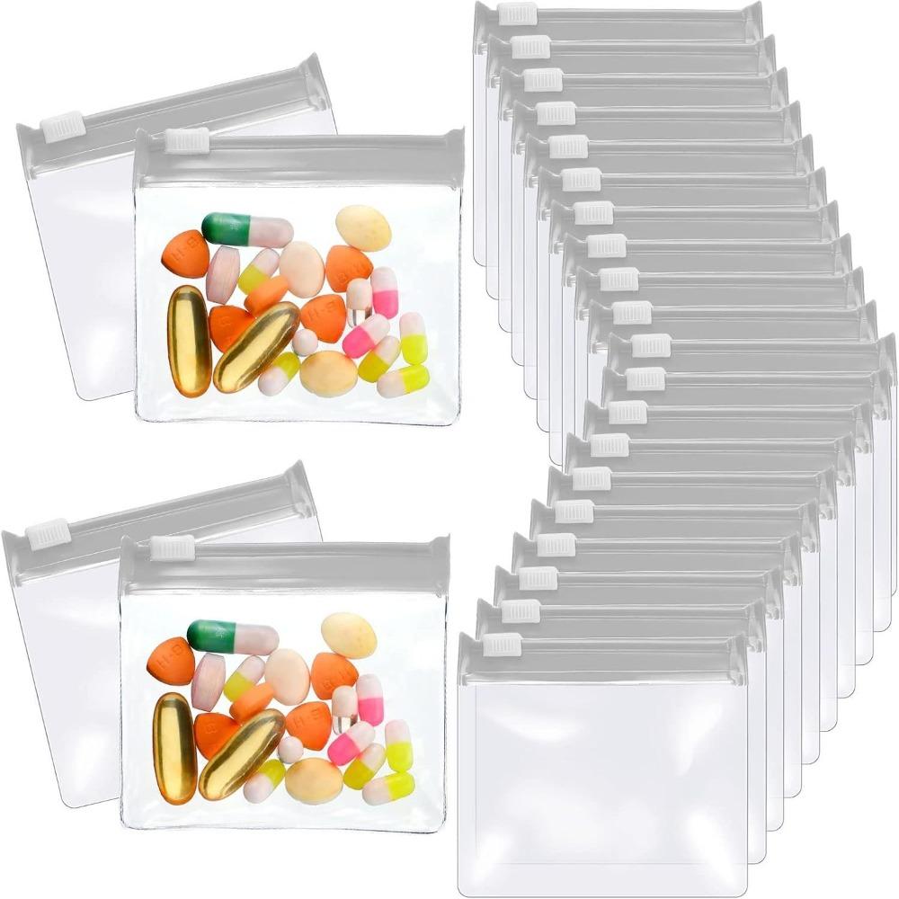 1/7/28pcs Translucent Pill Pouch With Zippered Pill Pouch Set Portable Pill Container Travel