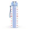 1PC Retro Heart Lace Seamless Pattern Print 750ml Color Plastic Sports Water Bottle Leakproof Flip Straw Lid Suitable for Sports Office Home Use
