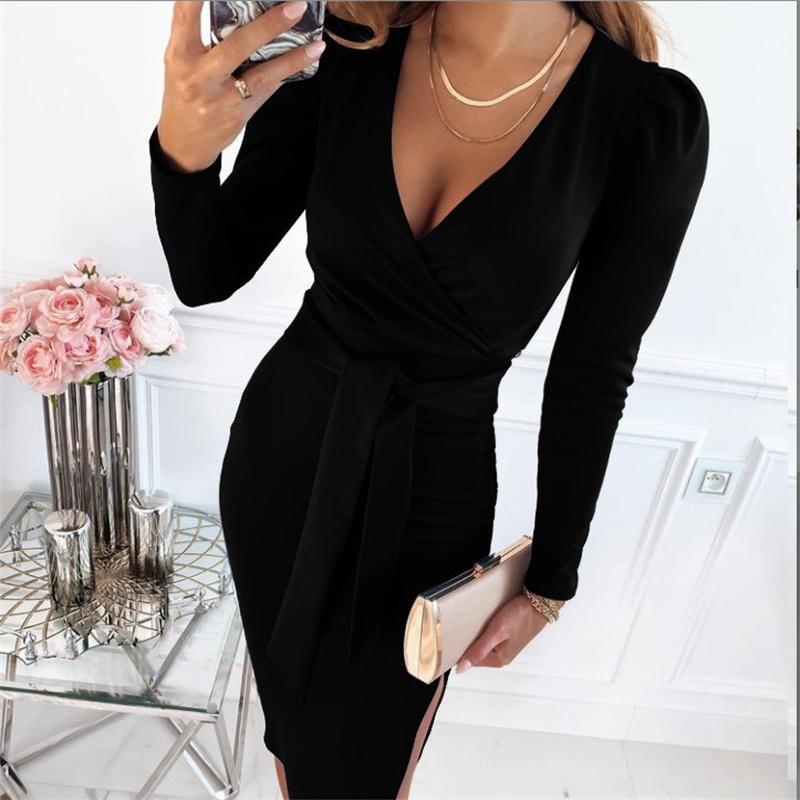 Элегантное облегающее сексуальное женское платье для женщин 2022 лето V-образный вырез вечеринка клуб миди платья женщина халат femme дамы vestidos mujer