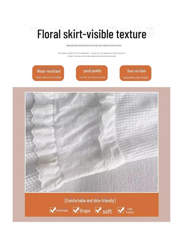 Женская юбка весна-лето 2025 с высокой талией и средней длиной, белая - элегантный и пышный стиль