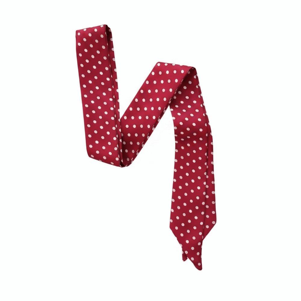 Streetwear Style Polka Dot Scarf Versatile Long Scarf Vintage Hair Band for Women