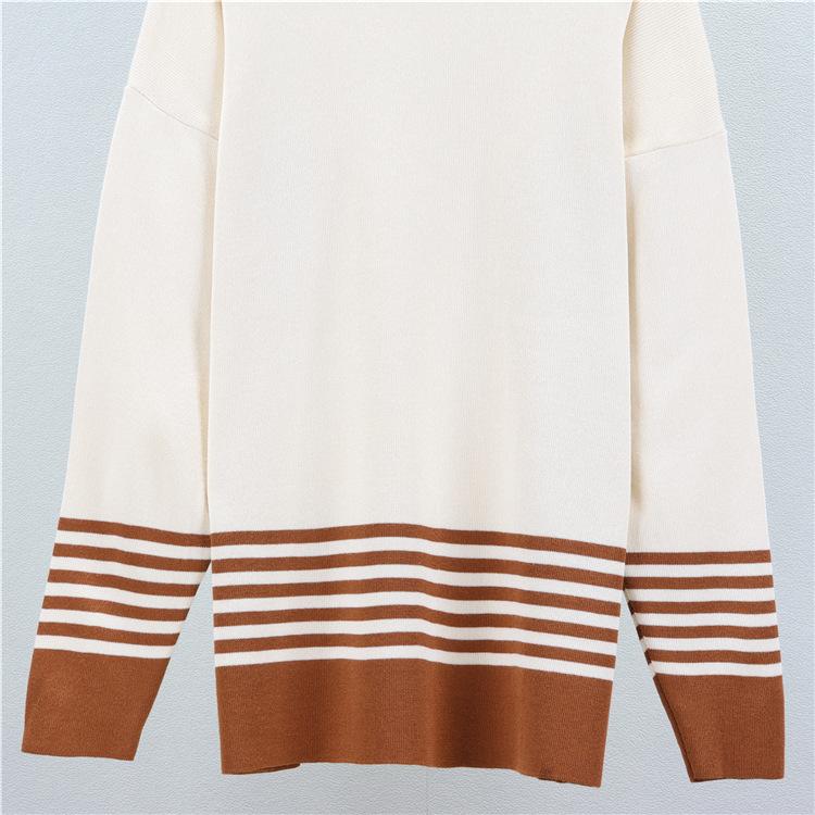 Осенне-зимний женский вязаный костюм, полуводолазка, свитер, цветные брюки, широкие брюки, модный комплект из двух предметов Tide