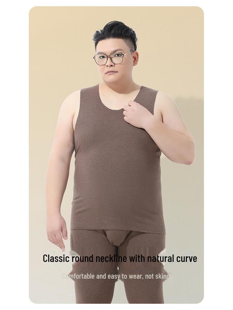 Большой размер осень/зима бесшовный бархатный мужской теплый жилет – утолщенная футболка без рукавов