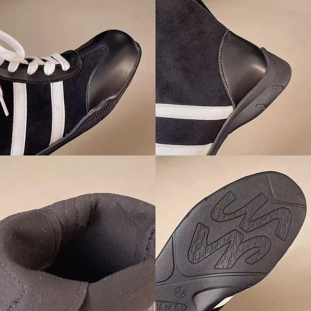 Fashion Retro Brown Suede Thick Bottom Ankle Boots Women 2025 Winter Comfort Non Slip Lace Up Flats Sneakers Woman's Y2K Casual Shoes