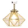 Bon Furniture Diamond-Shaped Glass Ceiling Light, LED Compatible, Single Light, Antique Design, Adjustable Angle, Ideal for Interior Entryways and