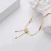 Small and Luxury Fashion Snake Bone Necklace Gold Titanium Steel Tassel Necklace Women's Stainless Steel Plated Frosted Butterfly Pendant