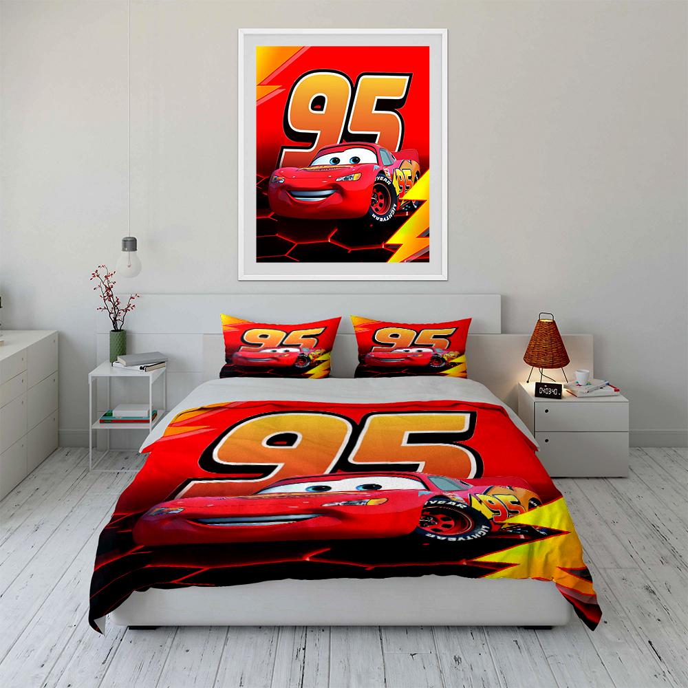 Red Racing Car Theme Bedding Set Bedding set (1 duvet cover, 2 pillowcases, duvet not included)