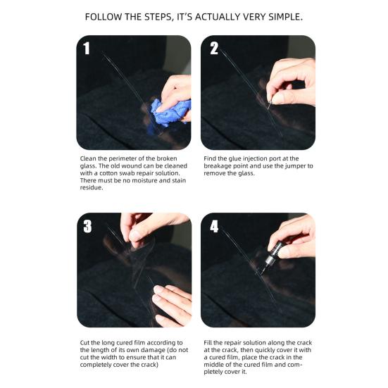 Комплект для ремонта трещин на лобовом стекле, инструмент для жидкого ремонта оконного стекла, эффективный, простой в использовании, жидкость для ремонта автомобилей, наполнитель для стекол, инструмент для лобового стекла автомобиля