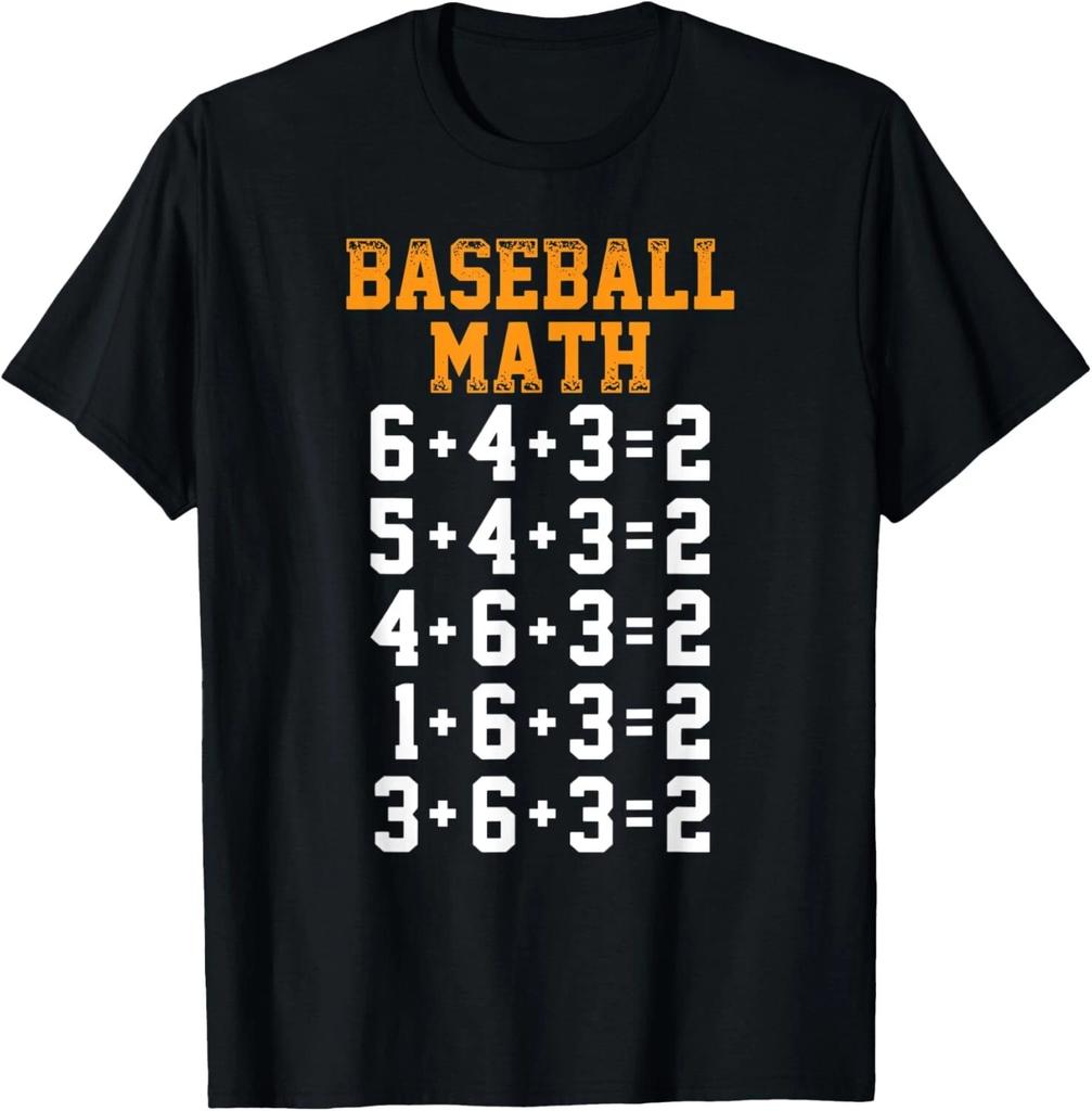 Baseball Math Double Play Funny Softball Baseball 6432 T- Shirt