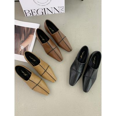 Нишевые универсальные туфли-лодочки с глубоким вырезом и квадратным носком в новом ретро-стиле, простые туфли на толстом каблуке из мягкой кожи для женщин, 2025