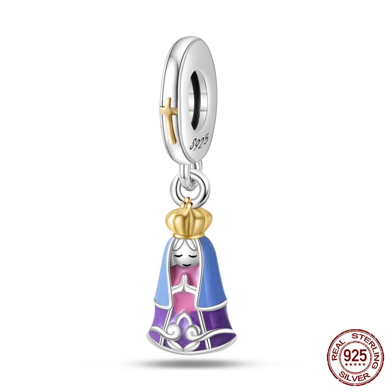 Медные подвески-шармы Nossa Senhora Aparecida, подходят для оригинальных браслетов Qikaola, для изготовления украшений своими руками для женщин