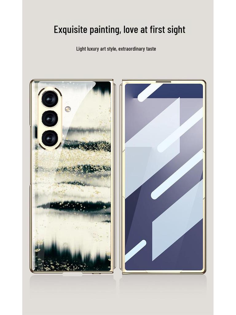 Складывающийся чехол Samsung Z Fold7 Мрамор: Стильная и модная стеклянная крышка для женщин