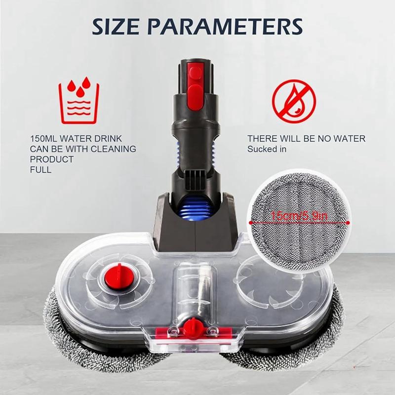 Насадка для электрической швабры для Dyson V7 V8 V10 V11 V12 V15, два вращающихся двигателя с 6 моющимися насадками для швабры