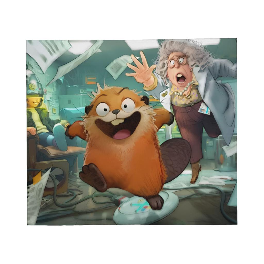 Hoppersed Cute Beaver Cartoon Flim 2026 Accessories Blanket Cozy Soft Throw Blankets for Bed 50x60 Inches Multisize Bedspread