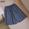 Women Breathable Shorts Drawstring Wide Leg Pants Elastic Waist Fashion Beach Shorts Solid Color