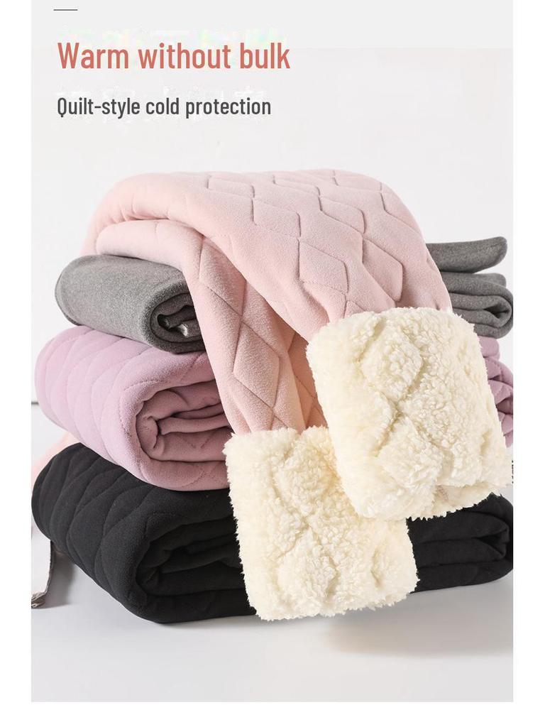 Женские зимние леггинсы с высокой талией и флисовой подкладкой - ультра-толстые теплые хлопковые брюки