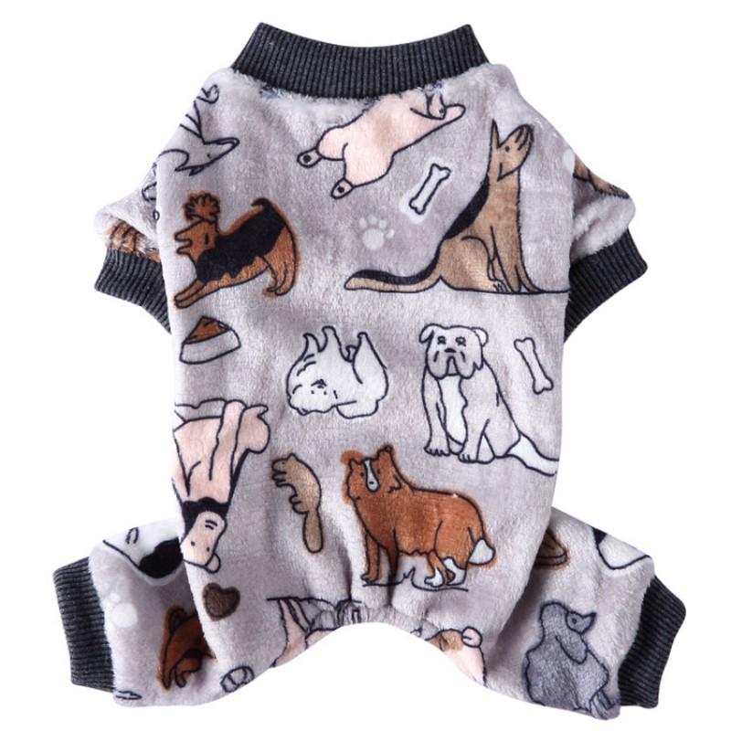 Dog Four-legged Clothes Soft Warm Pet Pajamas Winter Homewear Small Medium Dogs
