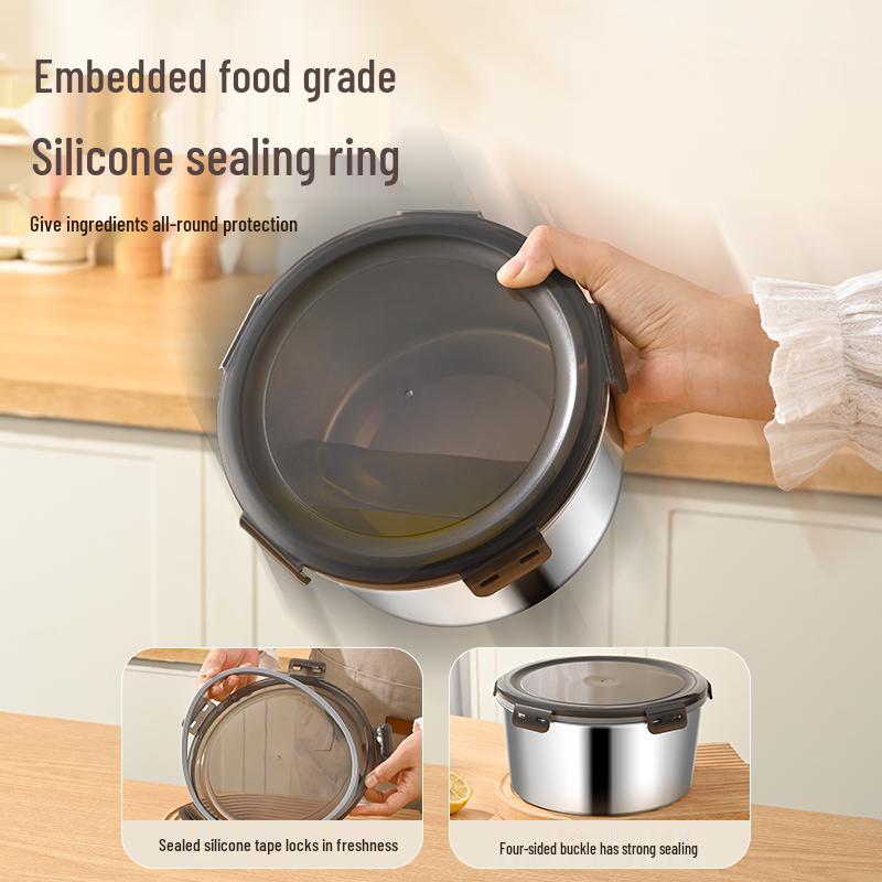 Ланч-бокс из пищевой нержавеющей стали 316: Герметичный круглый контейнер с крышкой для офиса, лапши быстрого приготовления и супа.