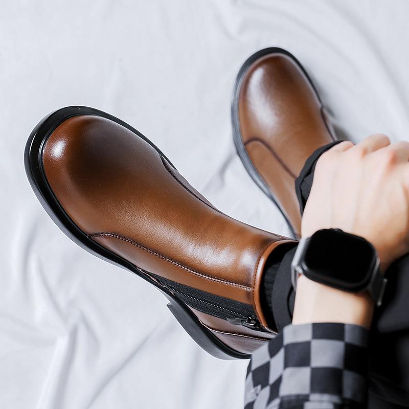 Martin boots men's middle gang spring and autumn 2025 new Chelsea boots British style men's leather boots 7303-R